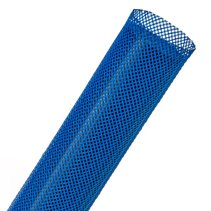 Techflex Flexo PET Expandable Braided Sleeving (1-1/4" Neon Blue, 200' Spool)