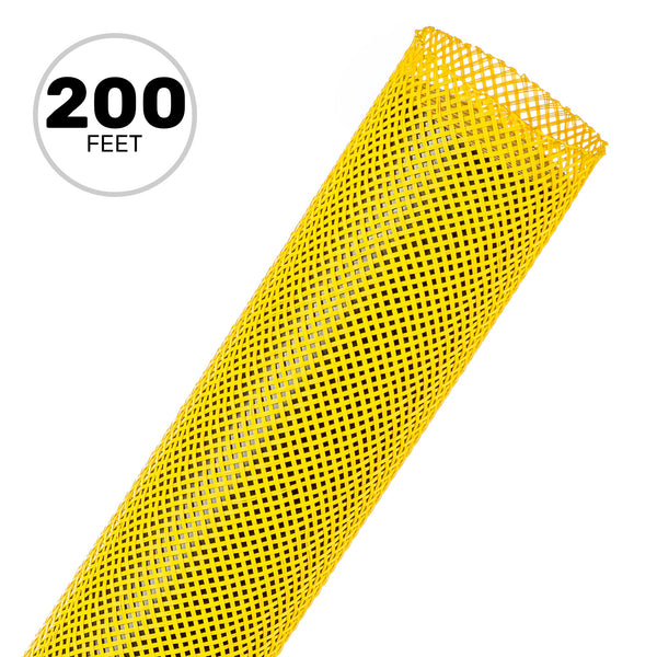 Techflex Flexo PET Expandable Braided Sleeving (1-1/4" Neon Yellow, 200' Spool)
