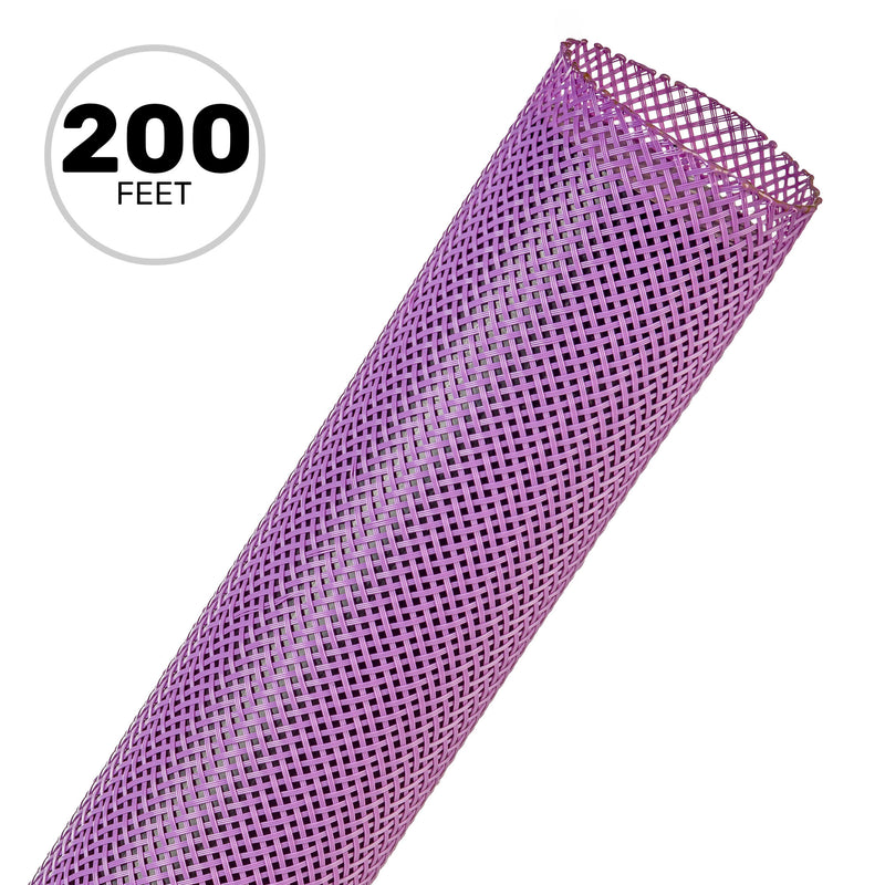Techflex Flexo PET Expandable Braided Sleeving (1-1/4" Purple, 200' Spool)