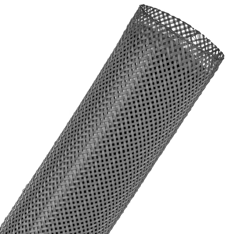 Techflex Flexo PET Expandable Braided Sleeving (1-1/2" Grey, 200' Spool)