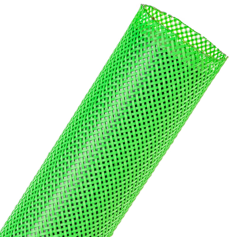 Techflex Flexo PET Expandable Braided Sleeving (1-1/2" Neon Green, 200' Spool)