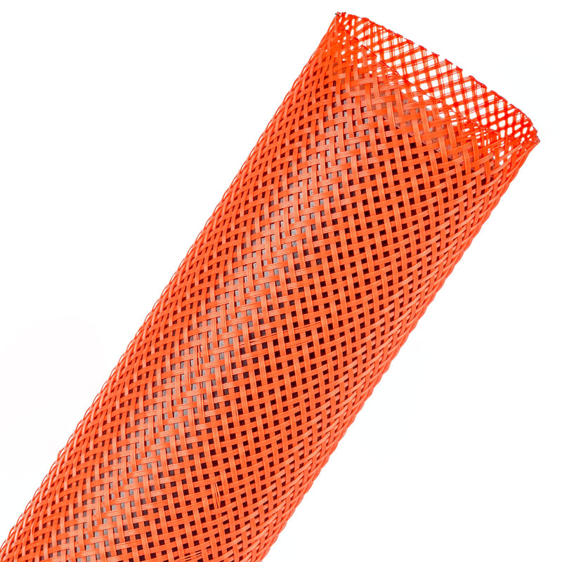 Techflex Flexo PET Expandable Braided Sleeving (1-1/2" Neon Red, 200' Spool)