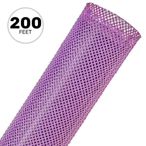 Techflex Flexo PET Expandable Braided Sleeving (1-1/2" Purple, 200' Spool)
