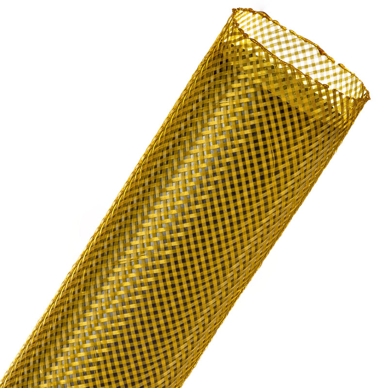 Techflex Flexo PET Expandable Braided Sleeving (1-1/2" Yellow, 200' Spool)