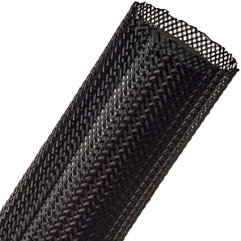Techflex Flexo PET Expandable Braided Sleeving (1-3/4" Black, 200' Spool)