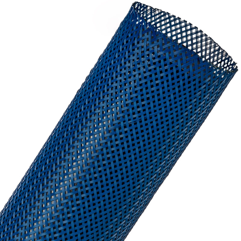Techflex Flexo PET Expandable Braided Sleeving (1-3/4" Blue, 200' Spool)