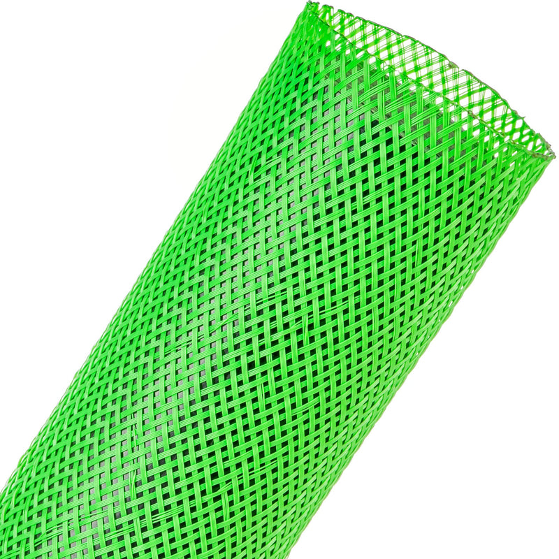 Techflex Flexo PET Expandable Braided Sleeving (1-3/4" Neon Green, 200' Spool)