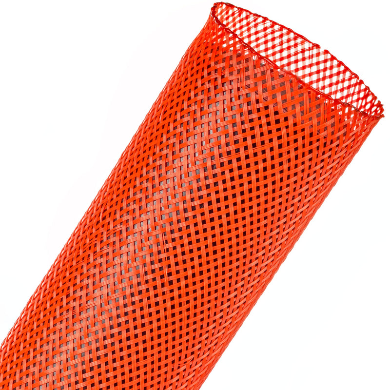 Techflex Flexo PET Expandable Braided Sleeving (1-3/4" Neon Red, 200' Spool)