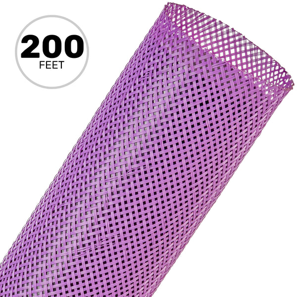 Techflex Flexo PET Expandable Braided Sleeving (1-3/4" Purple, 200' Spool)