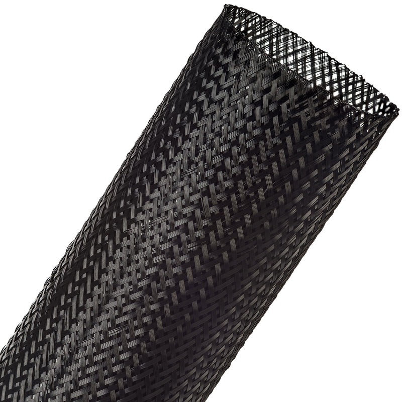 Techflex Flexo PET Expandable Braided Sleeving (2-1/2" Black, 200' Spool)