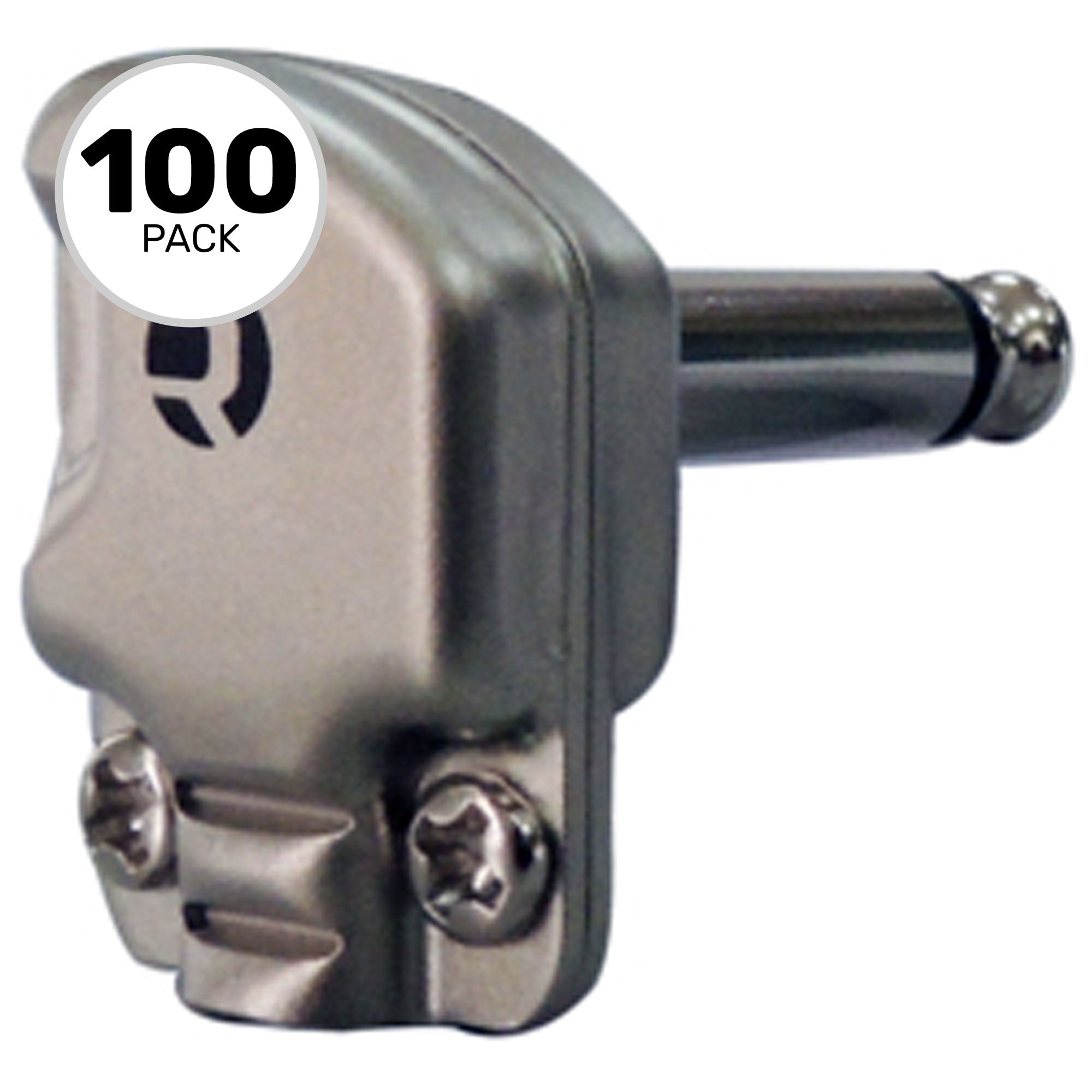 Neutrik Rean RP2RCF 1/4" TS Mono Pancake Right-Angle Plug (Nickel/Silver, Box of 100)