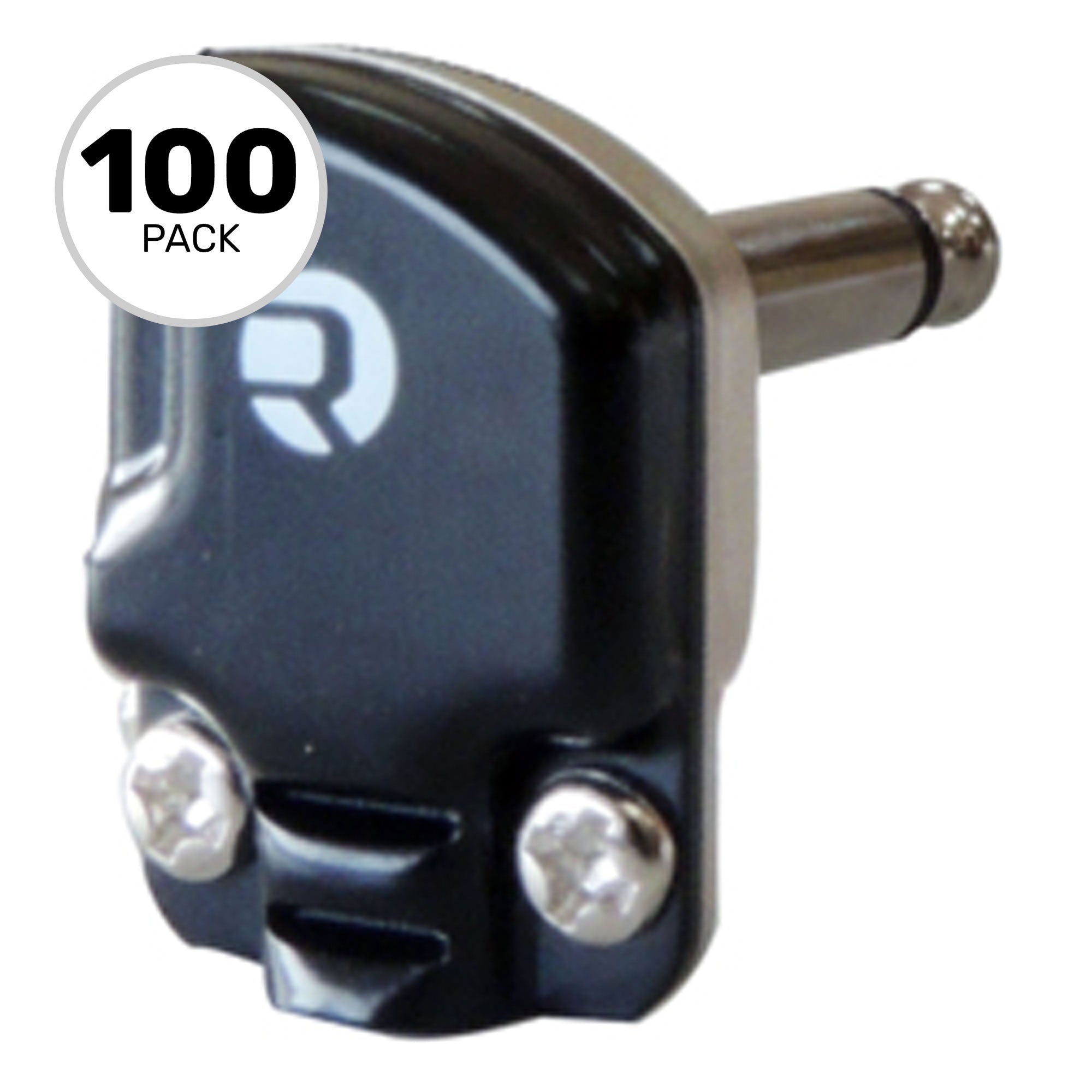 Neutrik Rean RP2RCF-BAG 1/4" TS Mono Pancake Right-Angle Plug (Black/Silver, Box of 100)