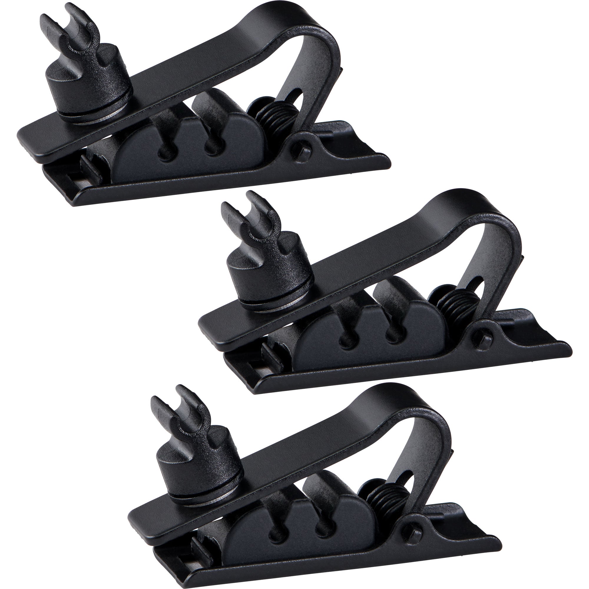 Shure RPMDL4STC/B Set of 3 Single Tie Clips for DuraPlex DL4 Microphones (Black)