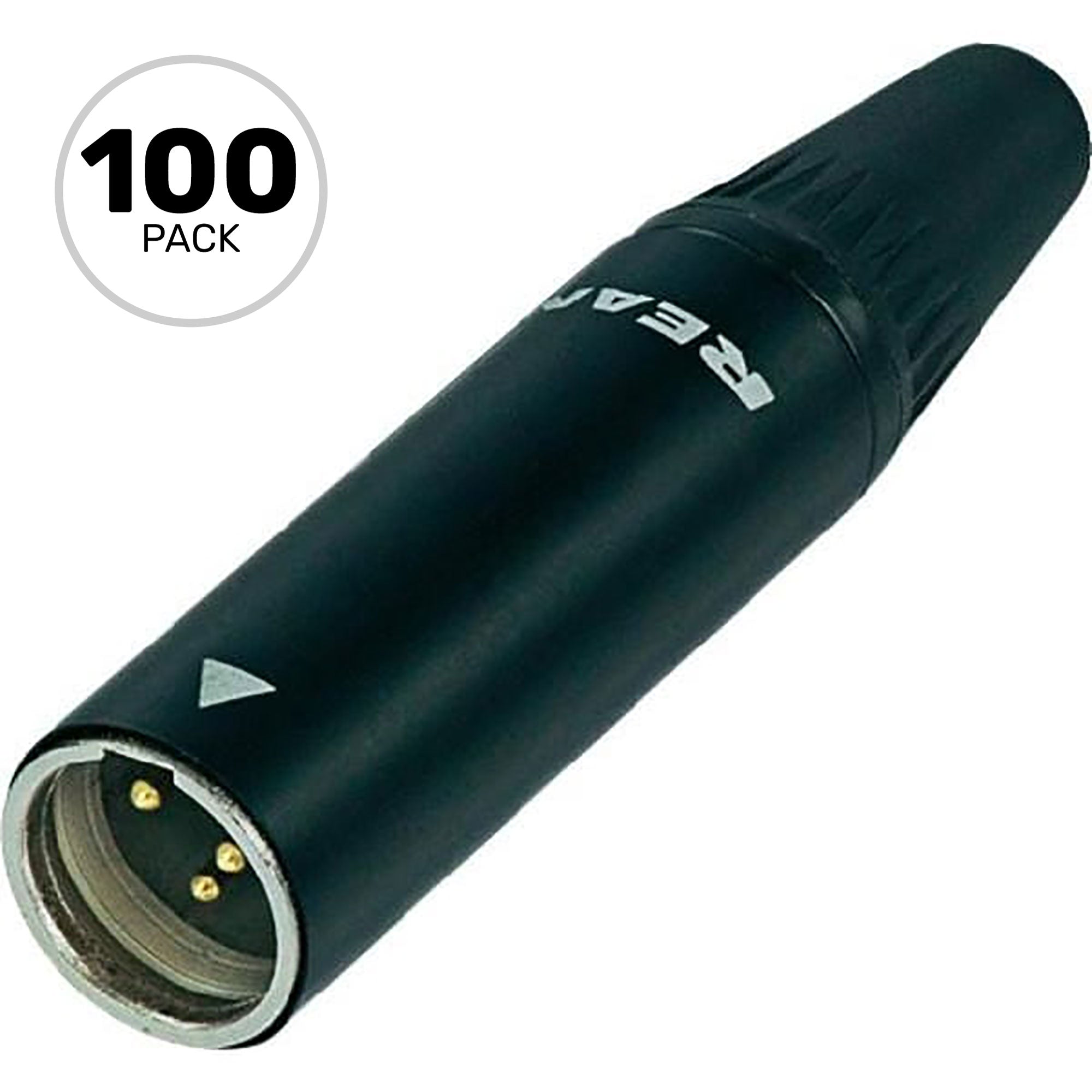 Neutrik Rean RT3MC-B Male 3-Pin Tiny XLR Connector (Black/Gold, Box of 100)