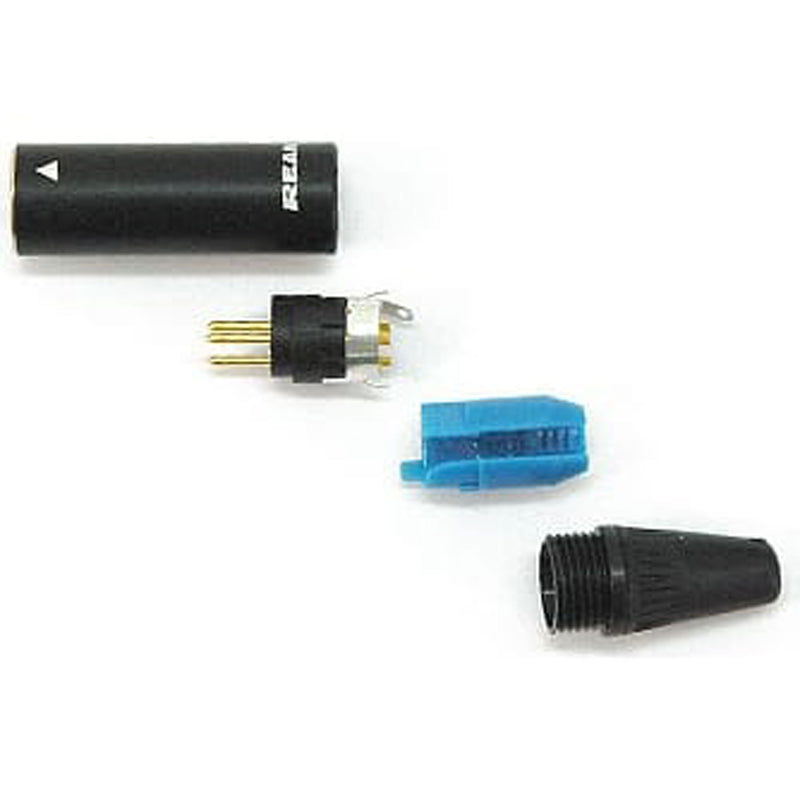 Neutrik Rean RT3MC-B Male 3-Pin Tiny XLR Connector (Black/Gold)