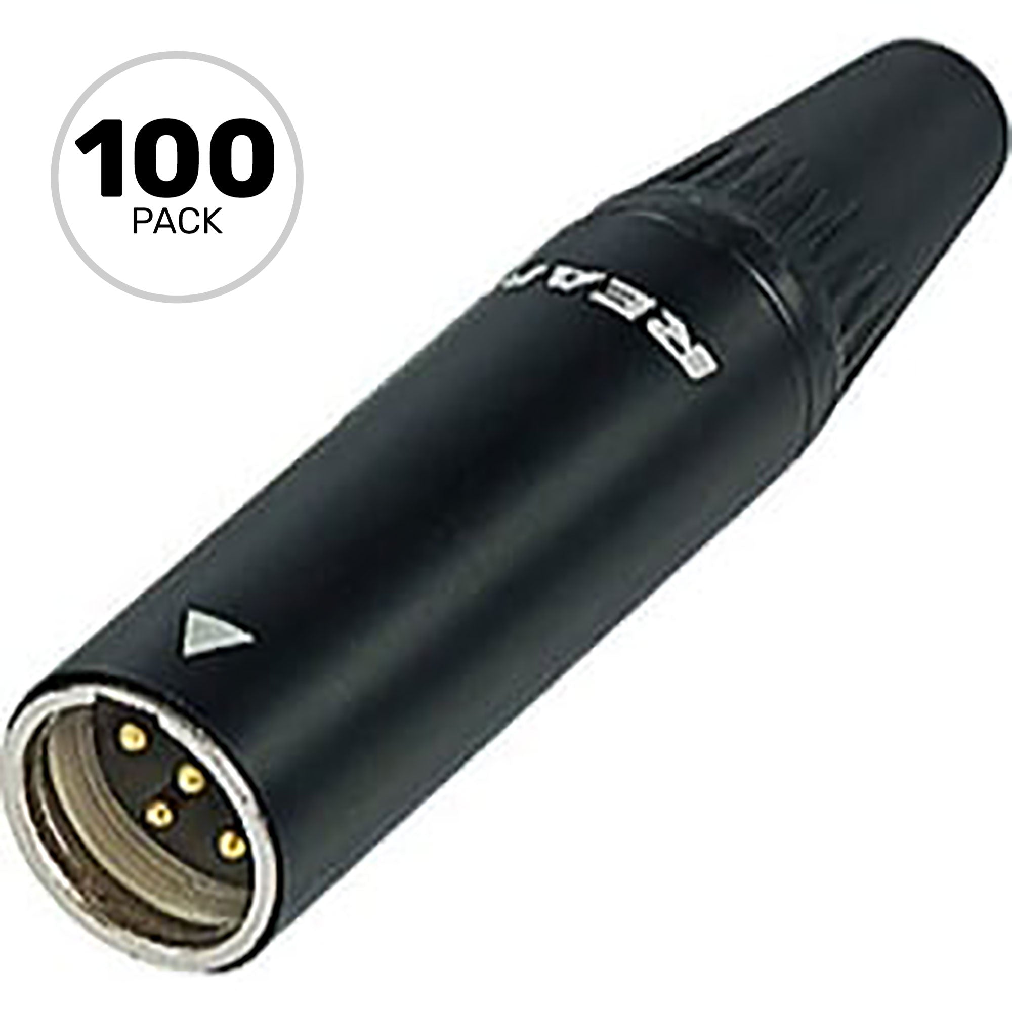 Neutrik Rean RT4MC-B Male 4-Pin Tiny XLR Connector (Black/Gold, Box of 100)