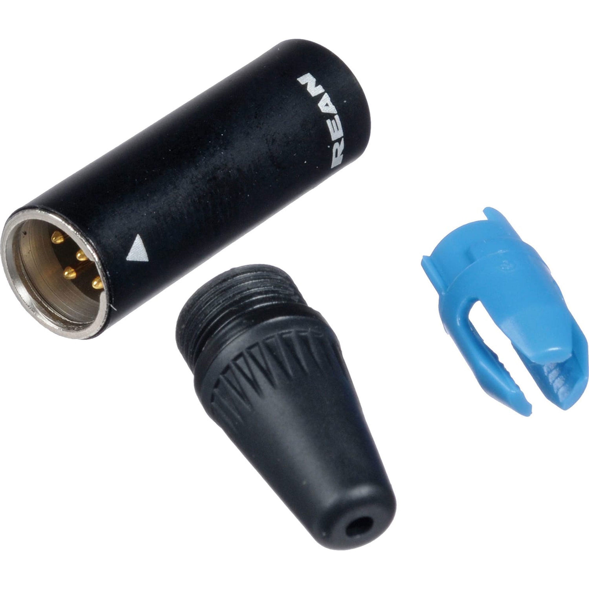 Neutrik Rean RT4MC-B Male 4-Pin Tiny XLR Connector (Black/Gold)