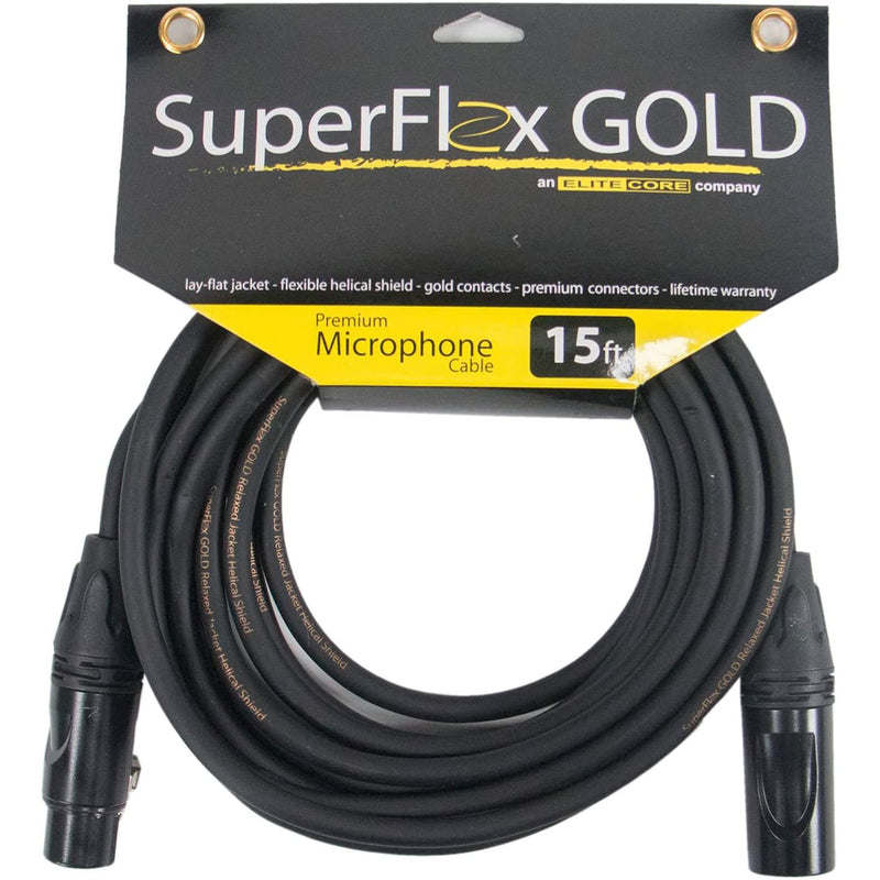 Elite Core SFM-15 SuperFlex Gold Premium Microphone Cable (15')