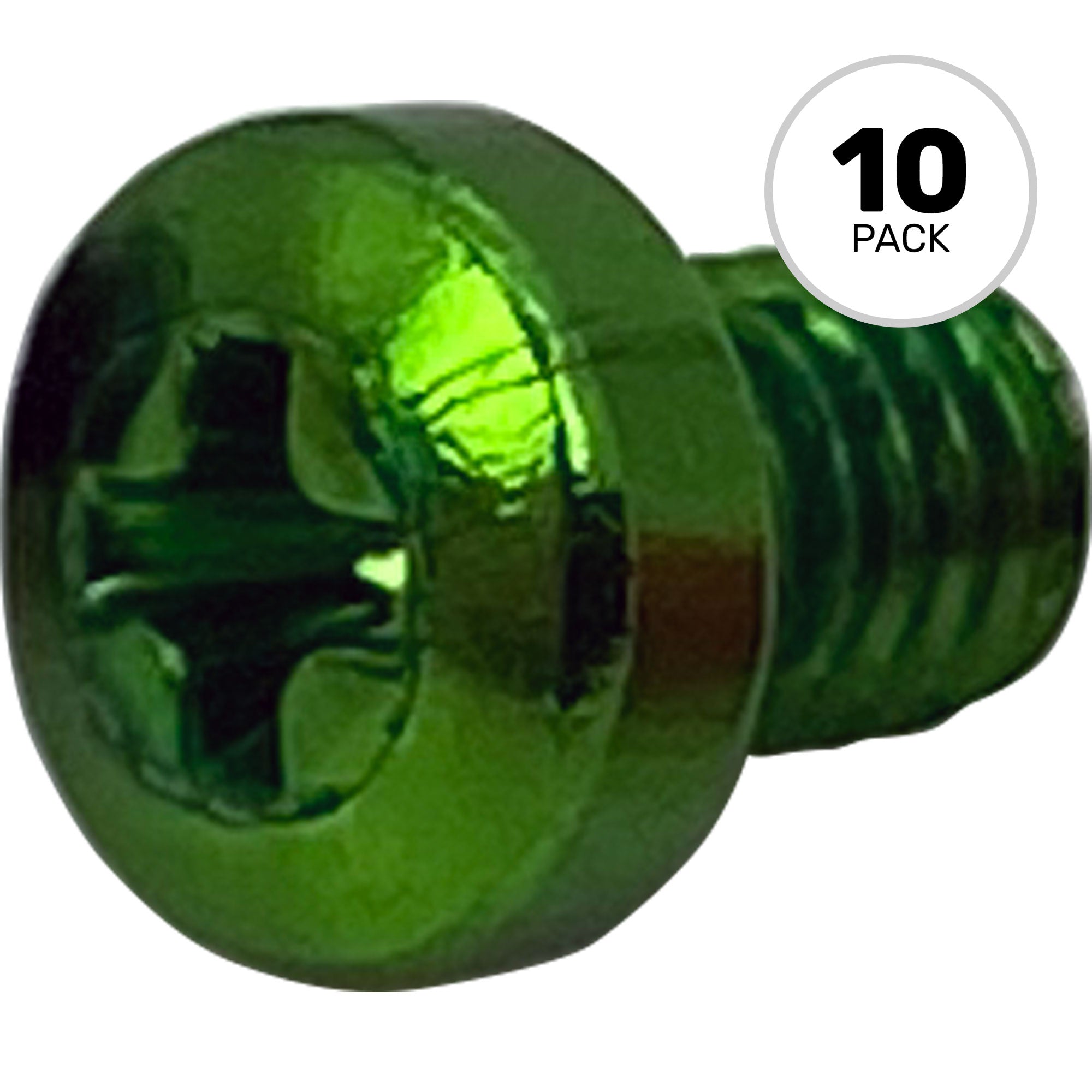 SquarePlug M3x4/G Anodized Aluminum M3x4 Color Coding Screws (Green, 10 Pack)