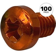 SquarePlug M3x4/O Anodized Aluminum M3x4 Color Coding Screws (Orange, 100 Pack) Image 1