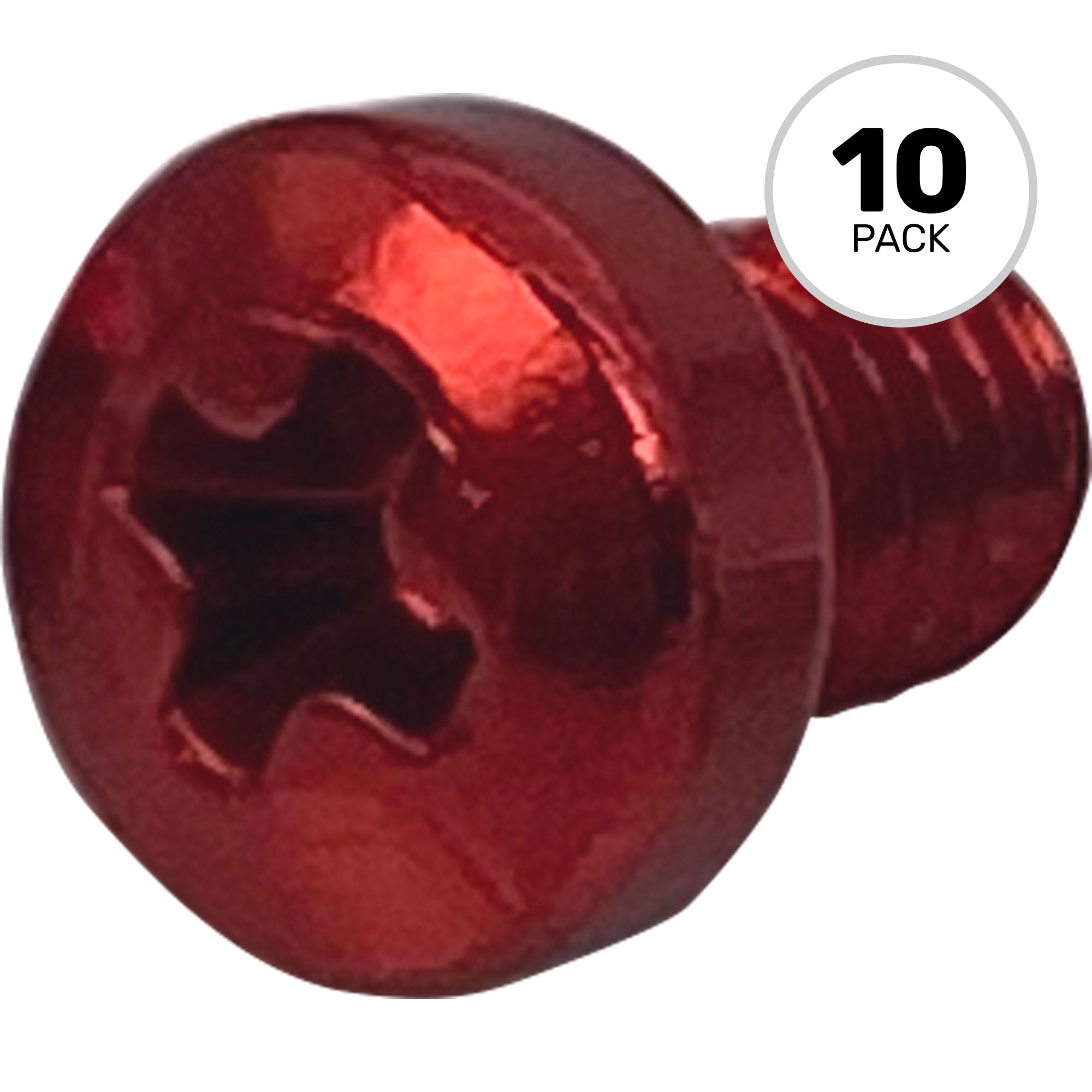 SquarePlug M3x4/R Anodized Aluminum M3x4 Color Coding Screws (Red, 10 Pack)