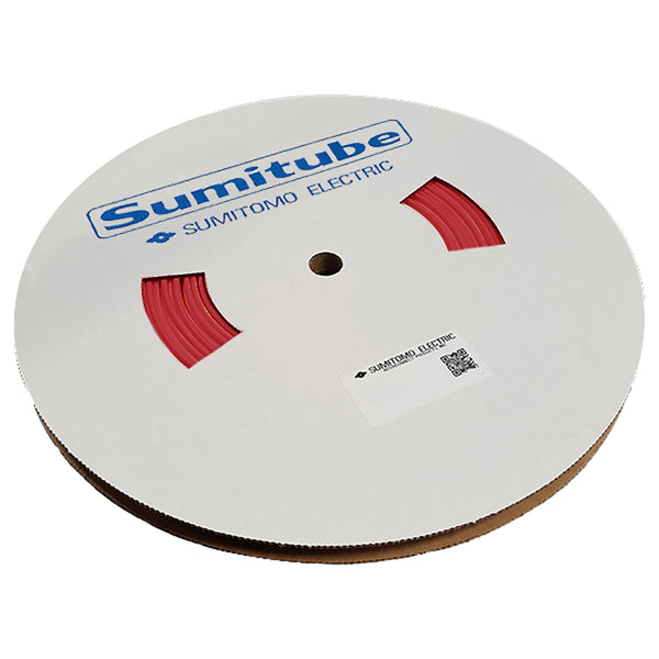Sumitomo Sumitube B2(3X) 3/1mm Flexible Polyolefin 3:1 Heat Shrink Tubing - Red (500' Spool)