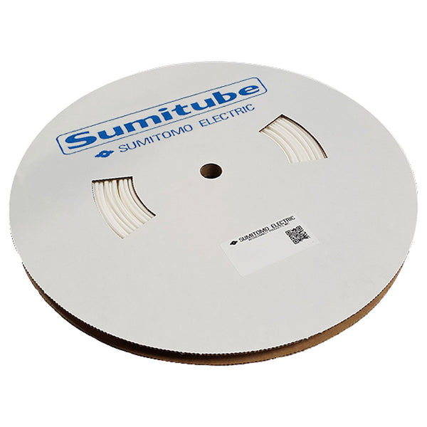 Sumitomo Sumitube B2(3X) 6/2mm Flexible Polyolefin 3:1 Heat Shrink Tubing - White (200' Spool)