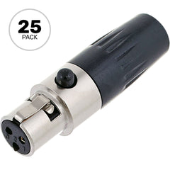 Switchcraft TA3FLX Female 3-Pin Tini-QG Mini-XLR Cable Connector for Large Cable (Nickel, 25 Pack) Image 1