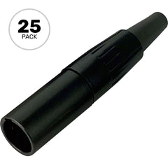 Switchcraft TA3MBX Male 3-Pin Tini-QG Mini-XLR Cable Connector (Black, 25 Pack) Image 1
