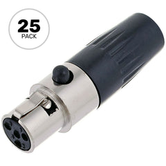 Switchcraft TA4FLX Female 4-Pin Tini-QG Mini-XLR Cable Connector for Large Cable (Nickel, 25 Pack) Image 1