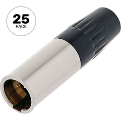 Switchcraft TA4MLX Male 4-Pin Tini-QG Mini-XLR Cable Connector for Large Cable (Nickel, 25 Pack) Image 1