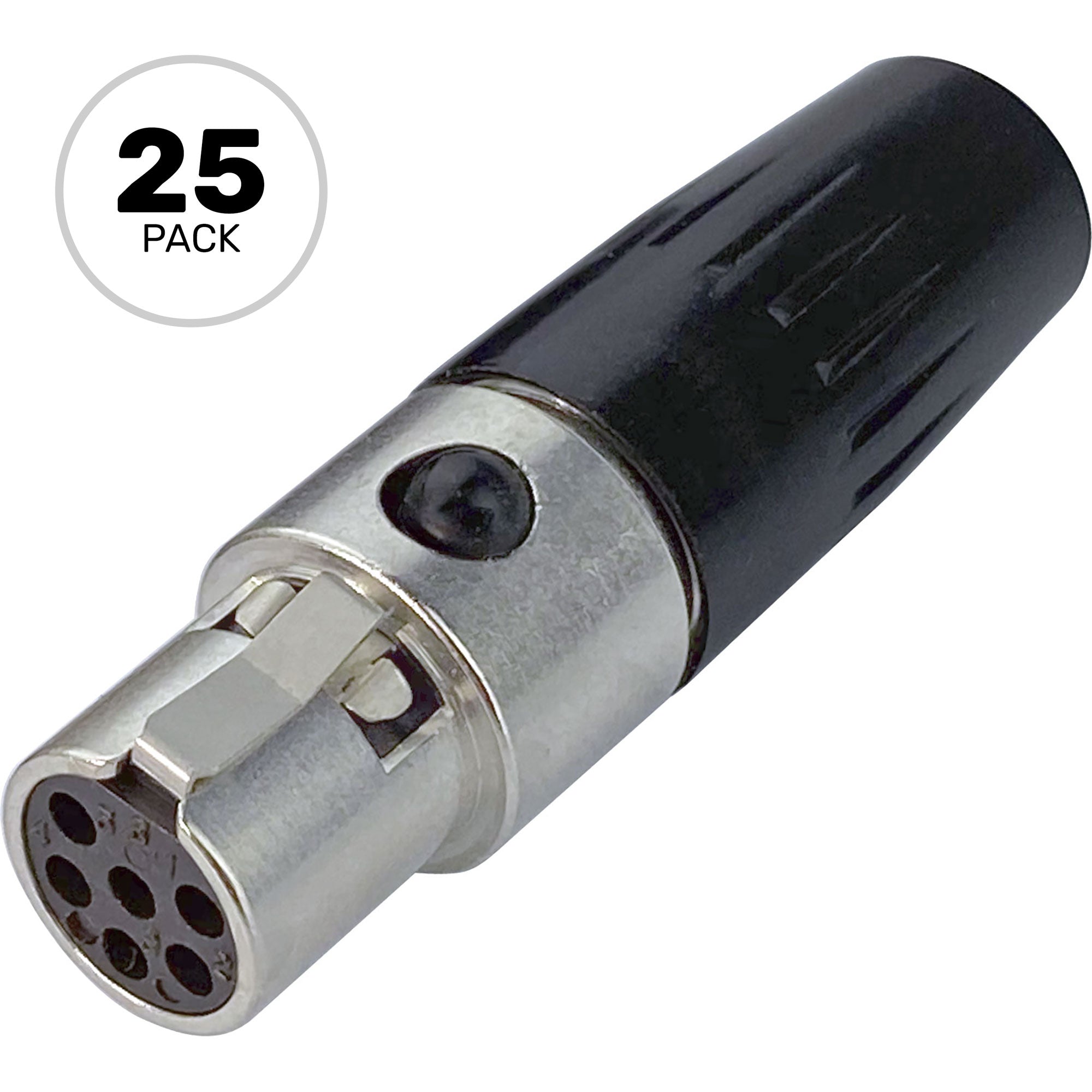 Switchcraft TA6FLX Female 6-Pin Tini-QG Mini-XLR Cable Connector for Large Cable (Nickel, 25 Pack)