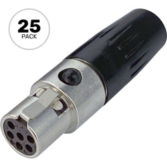 Switchcraft TA6FLX Female 6-Pin Tini-QG Mini-XLR Cable Connector for Large Cable (Nickel, 25 Pack) Image 1
