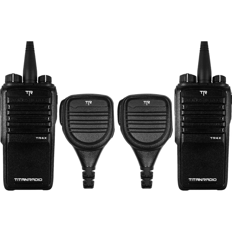 Titan Radio TR4X UHF Two-Way Radios (2 Pack with Speaker Microphones)