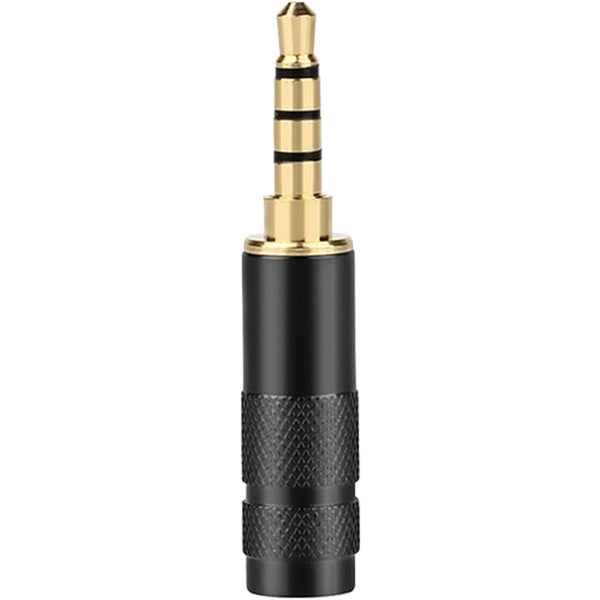 Performance Audio Gold Plated 3.5mm 4-Pole TRRS Male Headphone Connector (Black, Straight)