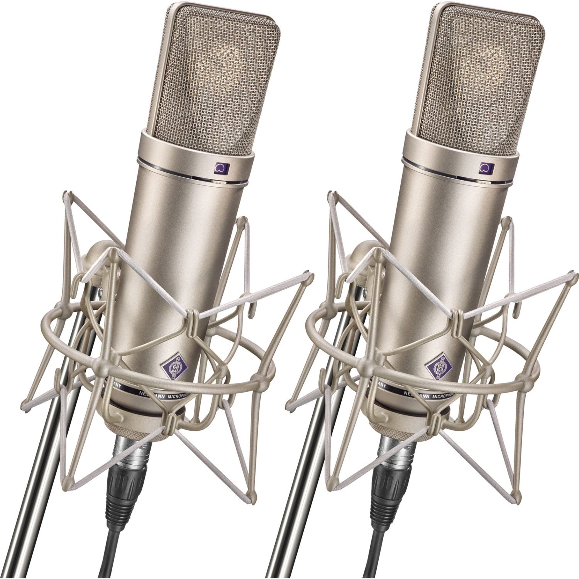 Neumann U 87 Ai Large-Diaphragm Multipattern Condenser Studio Microphone (Stereo Set, Nickel)
