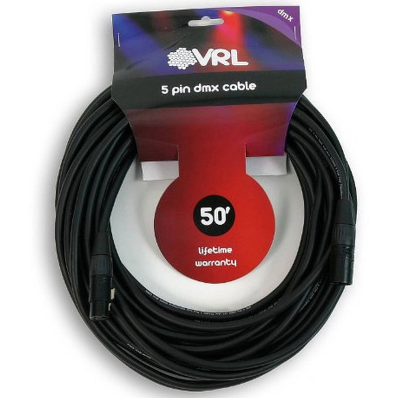 Elite Core VRLDMX5P50 5-Pin DMX Pro Lighting Shielded Data Cable (50')