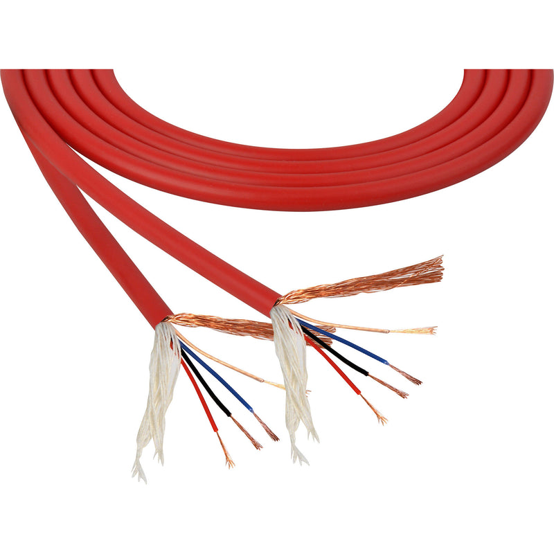Mogami W2893 Miniature Neglex Quad Microphone Cable (Red, By the Foot)