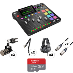 Rode RODECaster Pro II Ultimate 2-Person Podcasting Kit with PodMics, Broadcast Arms & Headphones Image 1