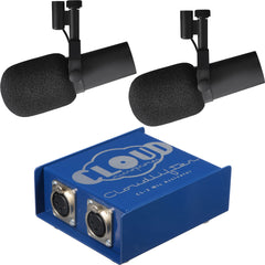 Shure SM7B Dual Dynamic Vocal Microphones and Cloudlifter CL-2 Bundle Image 1
