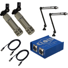 Electro-Voice Dual RE20 Microphones and 2-Person Cloudlifter Broadcast Bundle Image 1