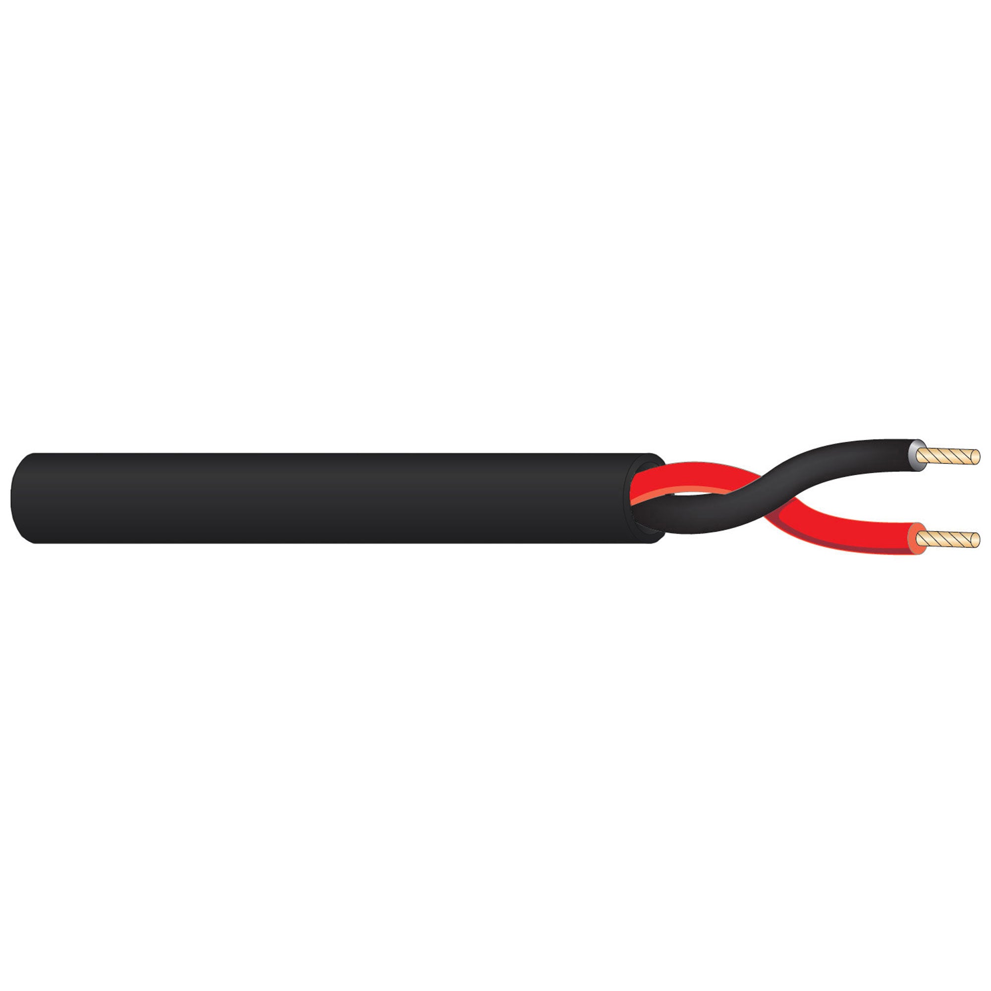 West Penn 221 Non-Plenum 22/2 Unshielded CMR Speaker Wire (Black, 1000' Roll)