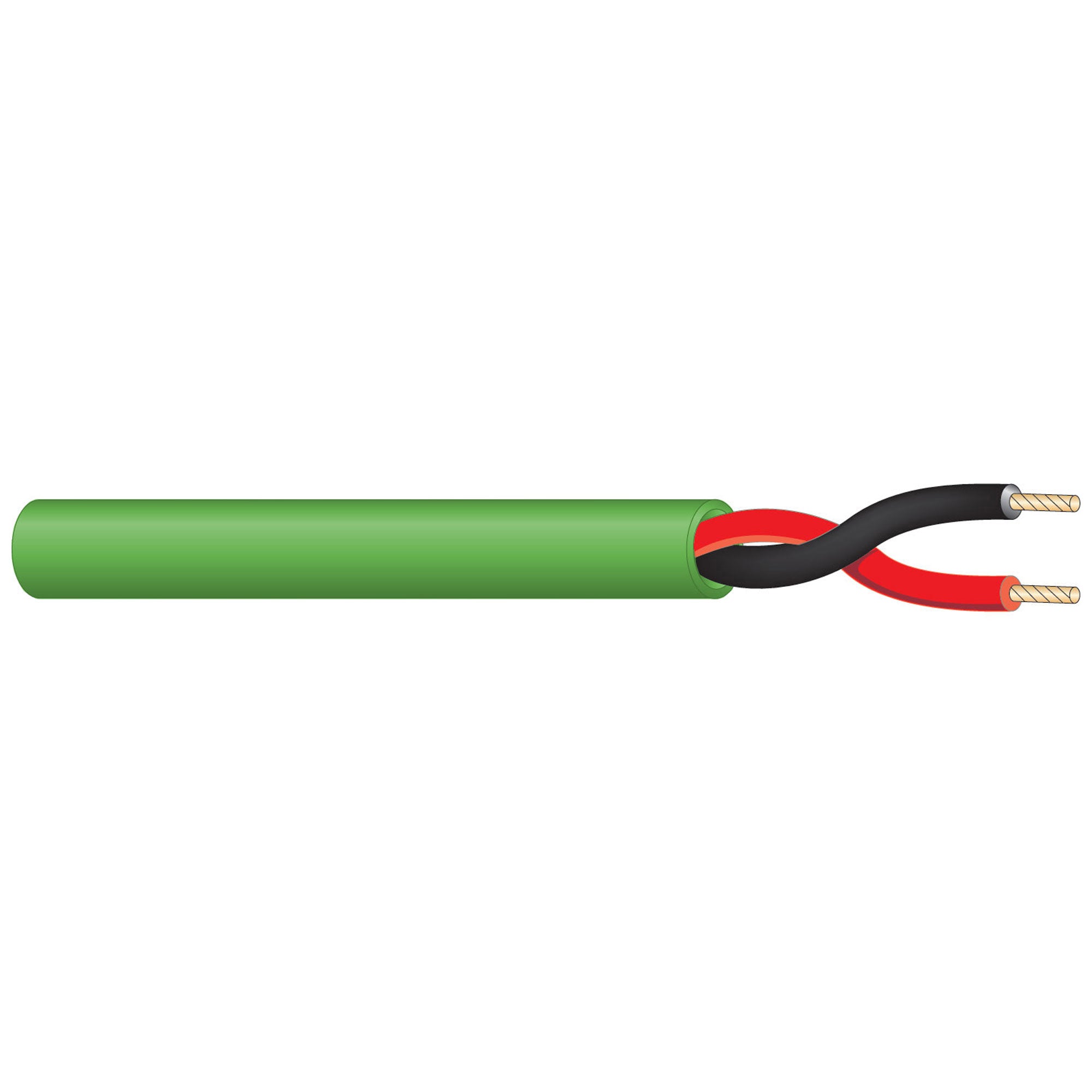 West Penn 25221B Plenum Rated 22 AWG 2 Conductor Unshielded CMR Speaker Wire (Green, 1000' Roll)
