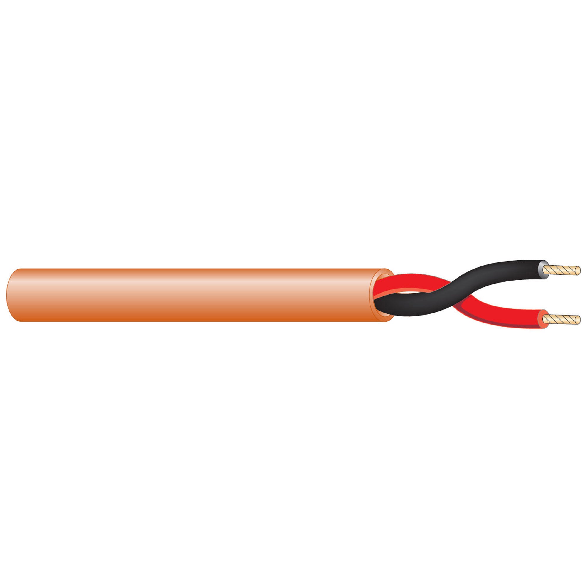 West Penn 25221B Plenum Rated 22 AWG 2 Conductor Unshielded CMR Speaker Wire (Orange, 1000' Roll)