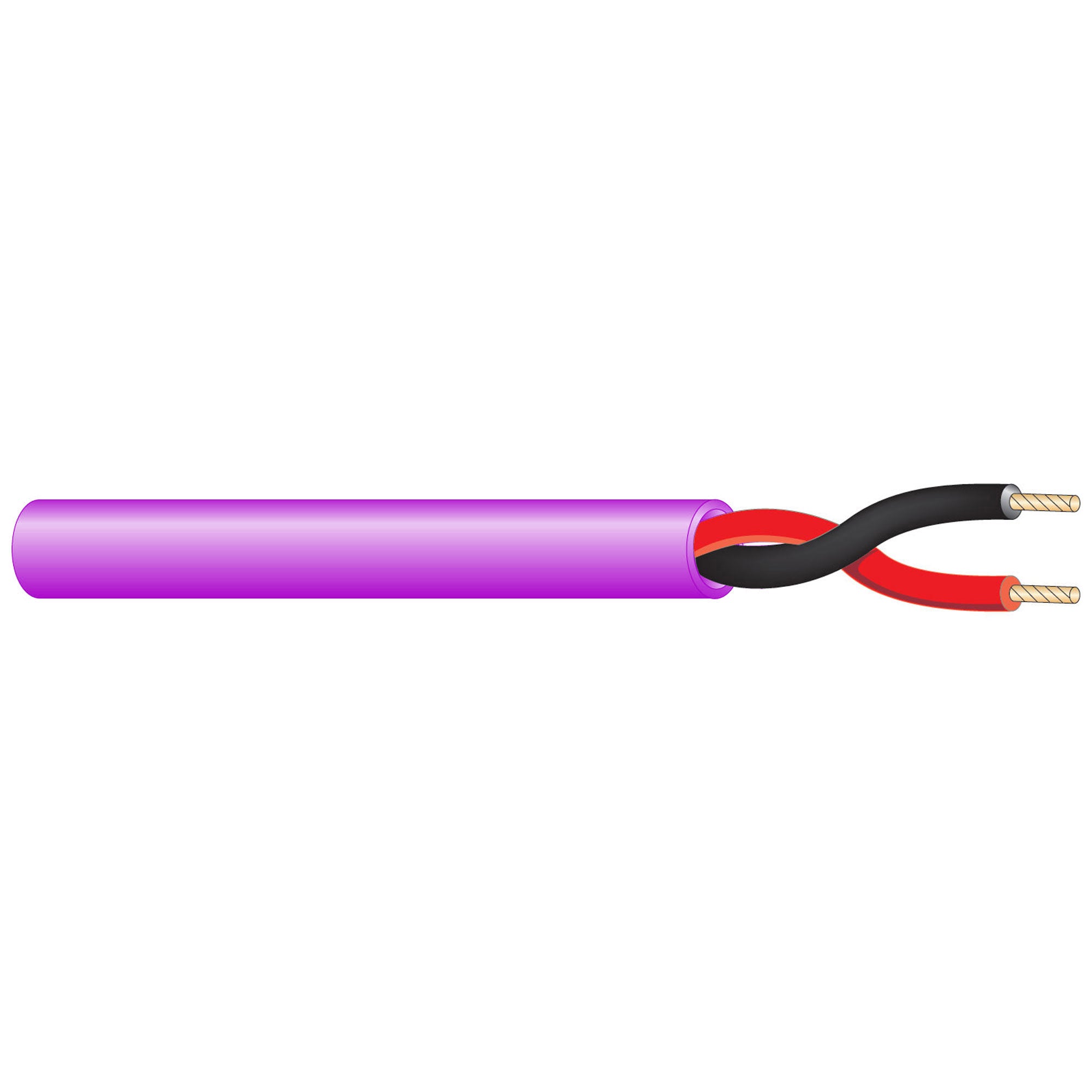 West Penn 25224B Plenum Rated 18 AWG 2 Conductor Unshielded CMR Speaker Wire (Purple, 1000' Roll)