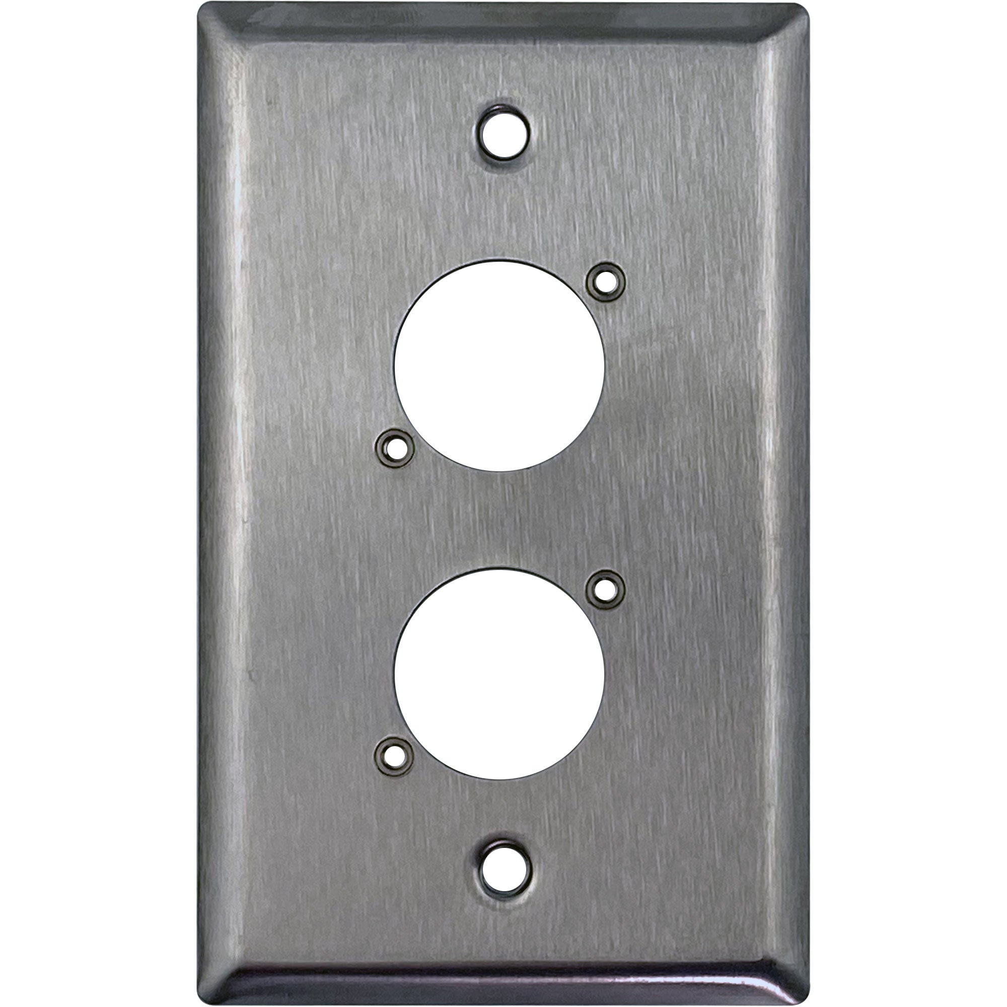 Whirlwind WP1/2NDH 1-Gang Wall Plate Punched for 2 Neutrik XLR Connectors (Stainless Steel)