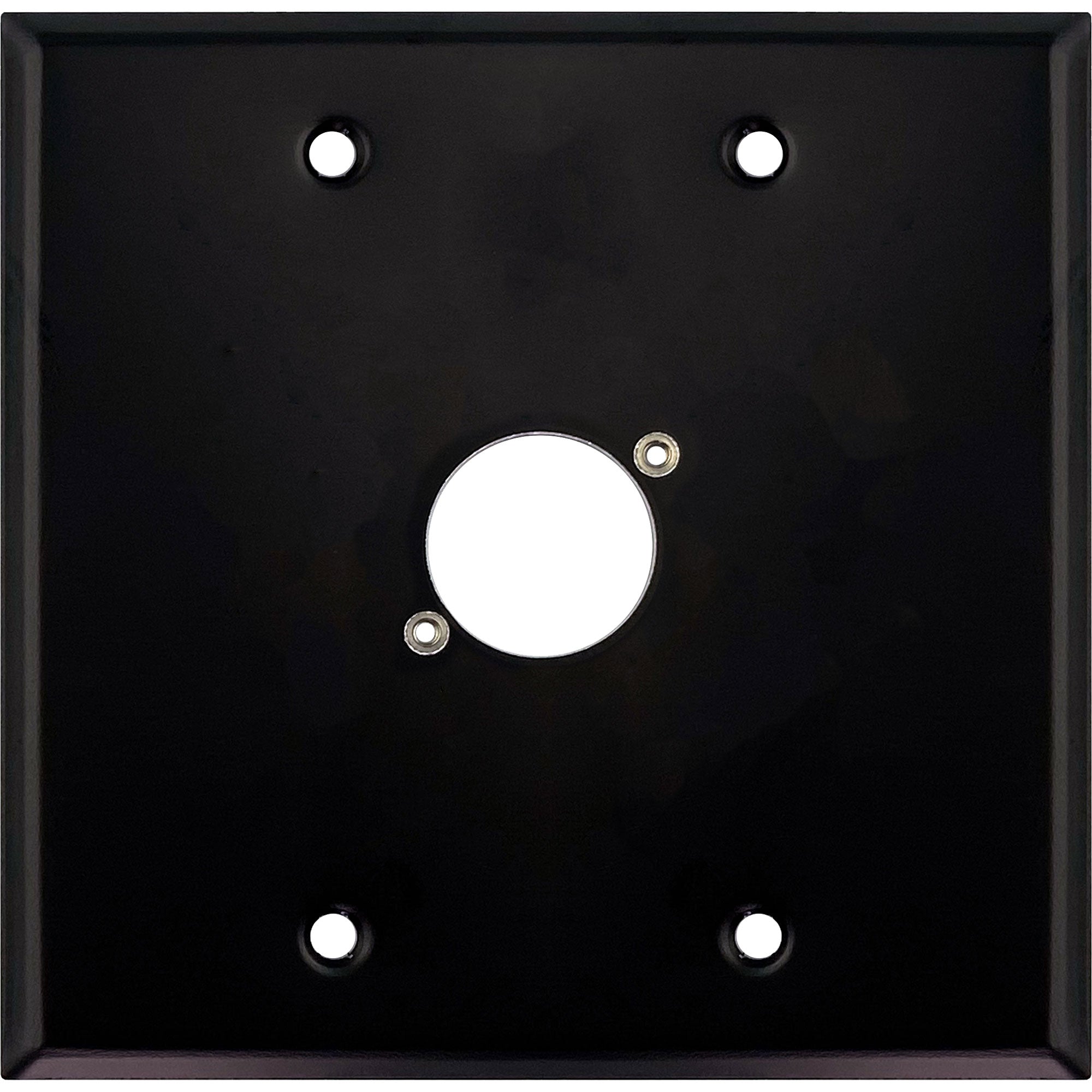 Whirlwind WP2B/1NDH 2-Gang Wall Plate Punched for 1 Neutrik XLR Terminal (Black)