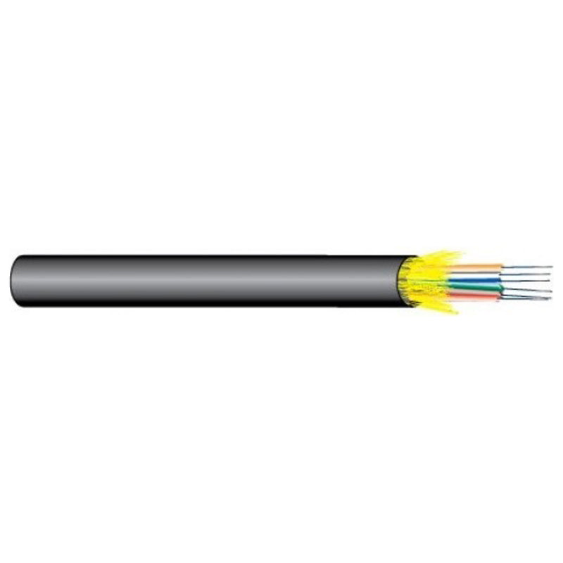 West Penn WP9W045T 6 Fiber Indoor Outdoor Single-Mode OFNP Cable (Black, By the Foot)