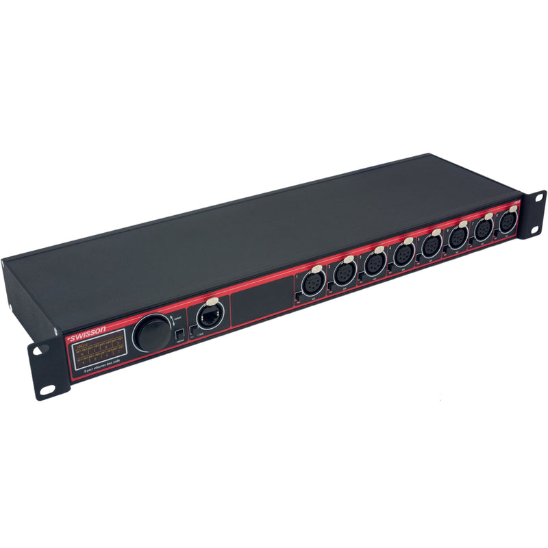 Swisson XND-8R3 8-Port Ethernet DMX Node, 19" (3-Pin XLR)